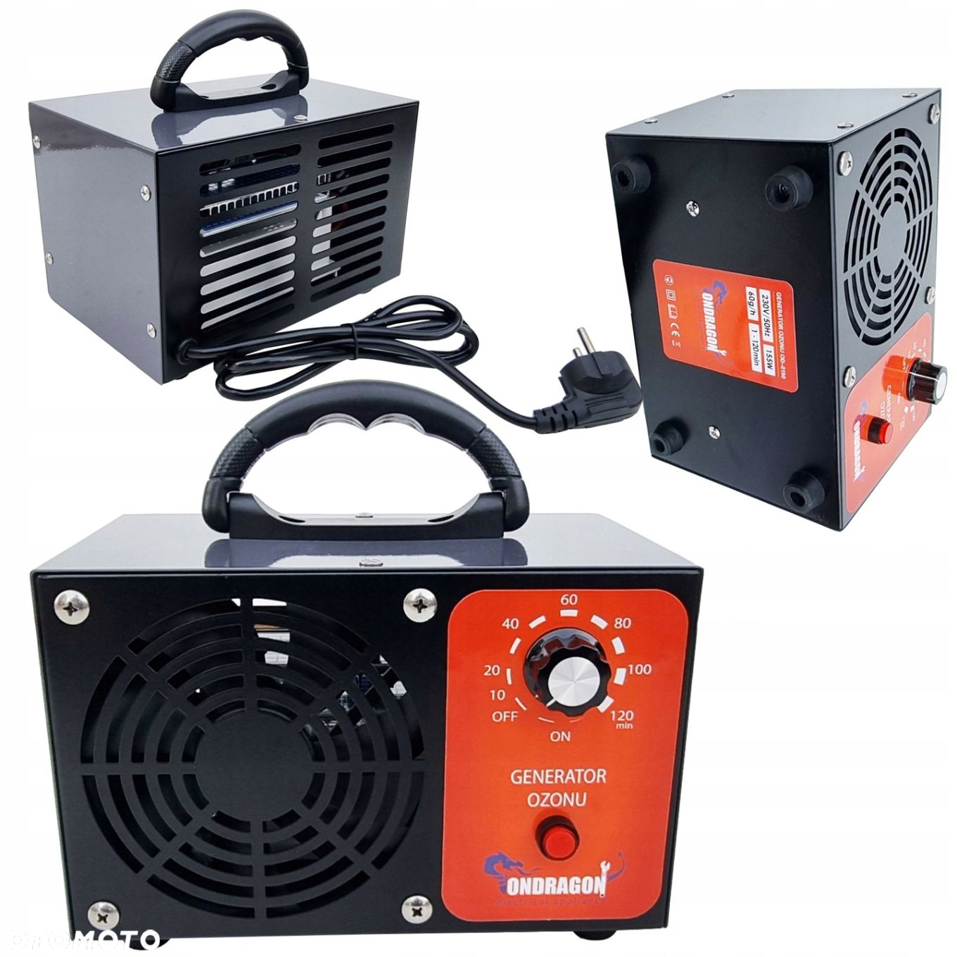 ONDRAGON GENERATOR OZONU MOCNY 60 000 MG/H OZONATOR 155W  TIMER OD0150 - 12