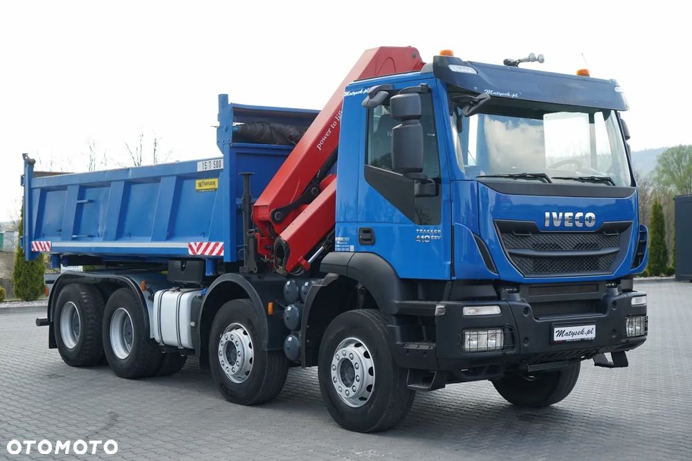 Iveco TRAKKER 410 EEV / 8X4 / Wywrotka 2 STRONNA / HYDROBURTA / BORDMATIC / HDS HMF 1730 K2 / EURO 5 EEV - 16