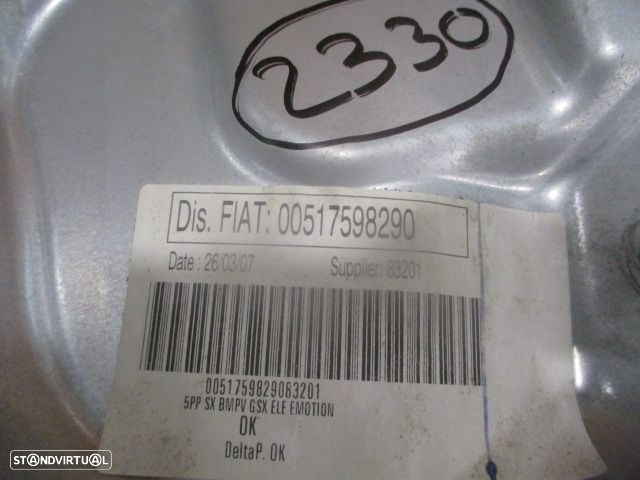 Elevador Sem Motor 00517598290 LANCIA MUSA 2007 1.3D  70CV 5P AZUL TE - 3