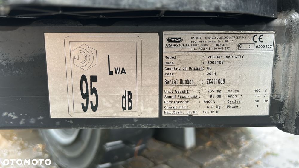 AGREGAT CHŁODNICZY CARRIER 1550 City 2015 7800 mth - 7