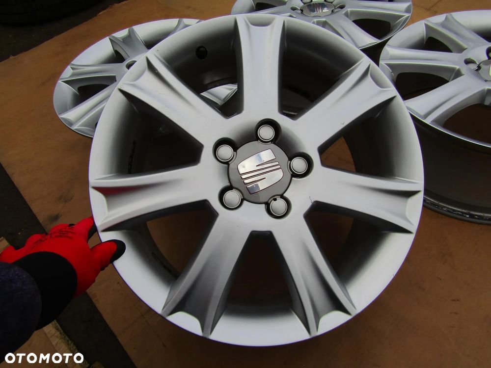 4x Felgi Aluminiowe 17 Seat Leon Altea VW Caddy Golf V VI T4 Jetta Skoda Octavia II 7 j 5x112 ET54 piasta 57,1 nr oryginału 1P0601025J - 15