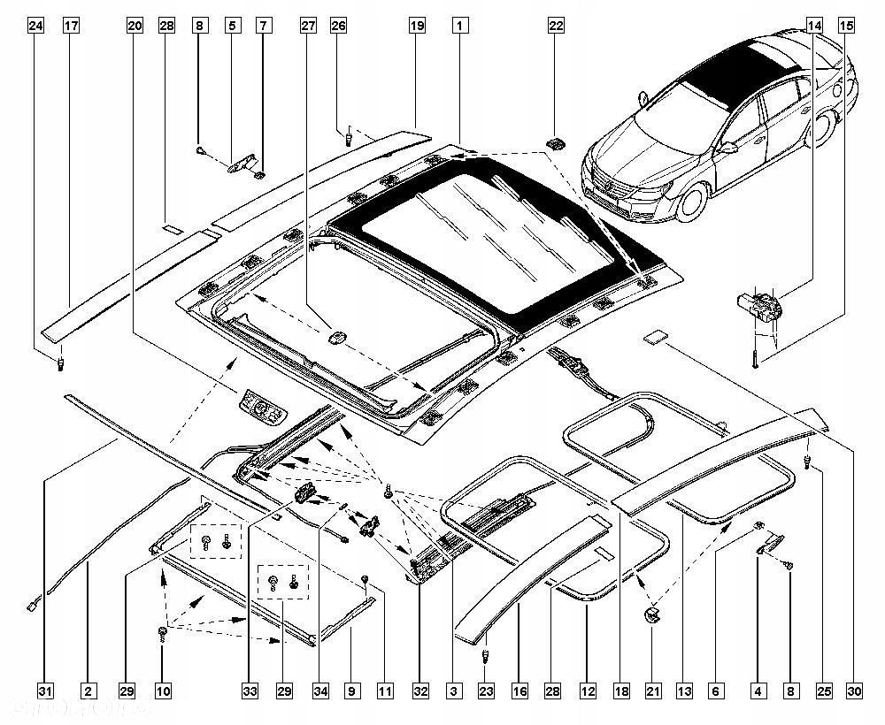 PRZYCISK SZYBERDACHU RENAULT SCENIC III 254500002R - 7