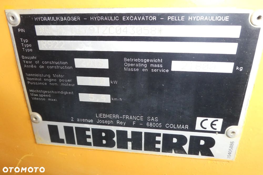 Liebherr R 922 LC SPROWADZONY - 18