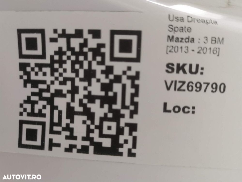 Usa Dreapta Spate Mazda 3 BM 2013 2014 2015 2016 Originala - 9