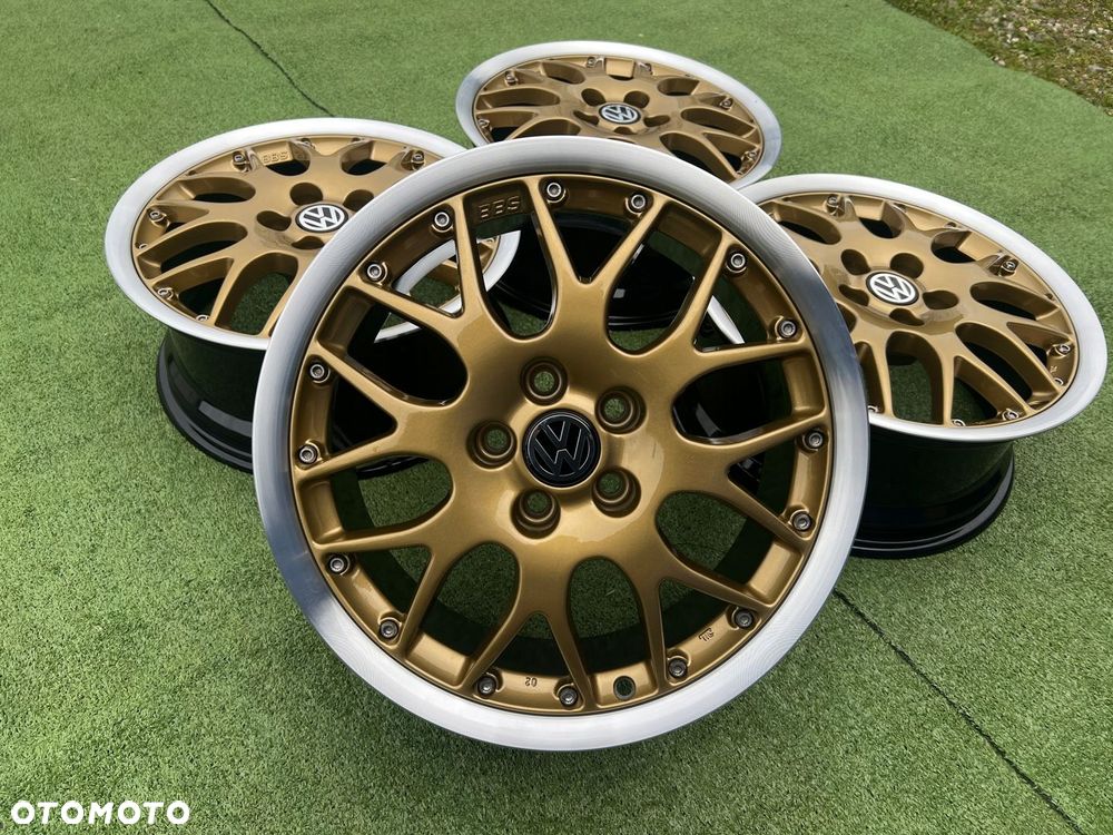 KOMPLET FELG FELGI ALU VW VOLKSWAGEN GOLF POLO 5X100 BBS 16 ORYGINALNE - 2