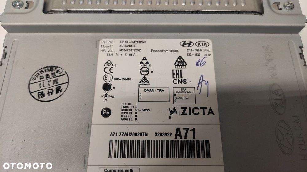 RADIO HYUNDAI I30 III 96180-G4710PMP 17-24 - 3