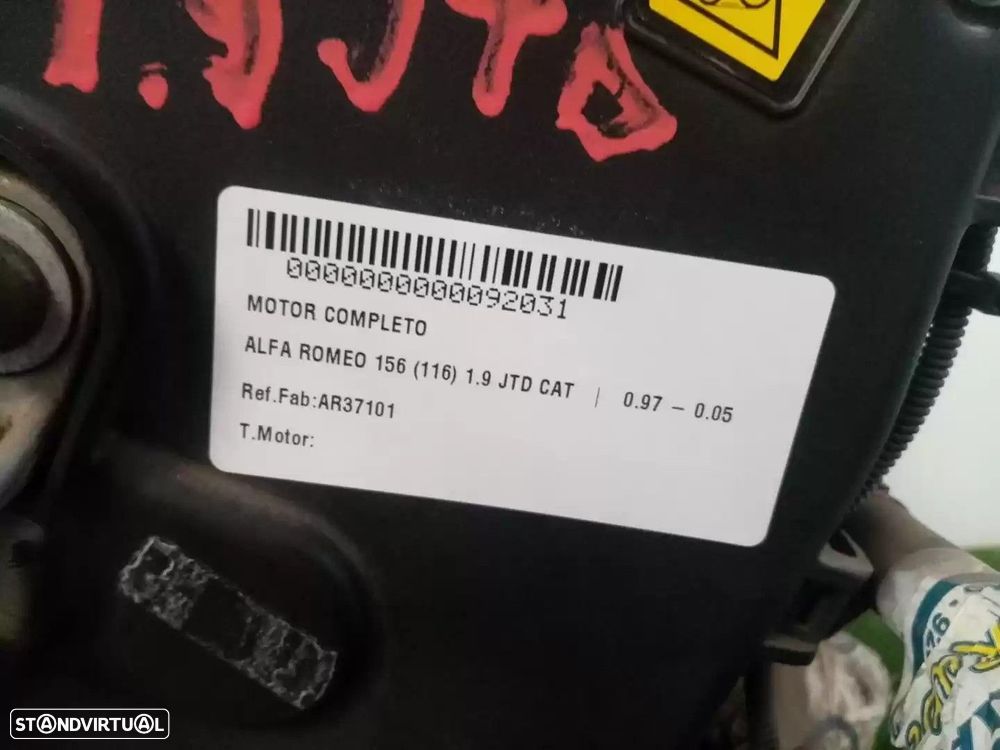 MOTOR COMPLETO ALFA ROMEO 156 2002 -AR37101 - 1