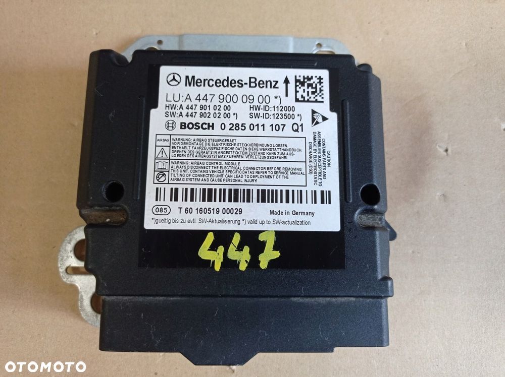 MERCEDES VITO W447 STEROWNIK AIRBAG A4479000900 PODUSZEK POWIETRZNYCH