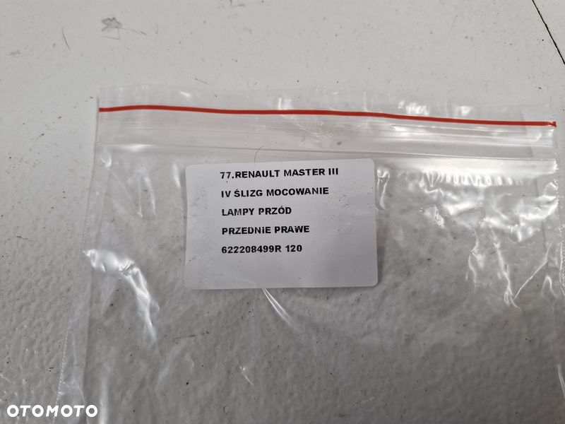 RENAULT MASTER III IV ŚLIZG UCHWYT LAMPY PRAWY PRZÓD MOCOWANIE PRAWE PRZEDNIE 622208499R - 8