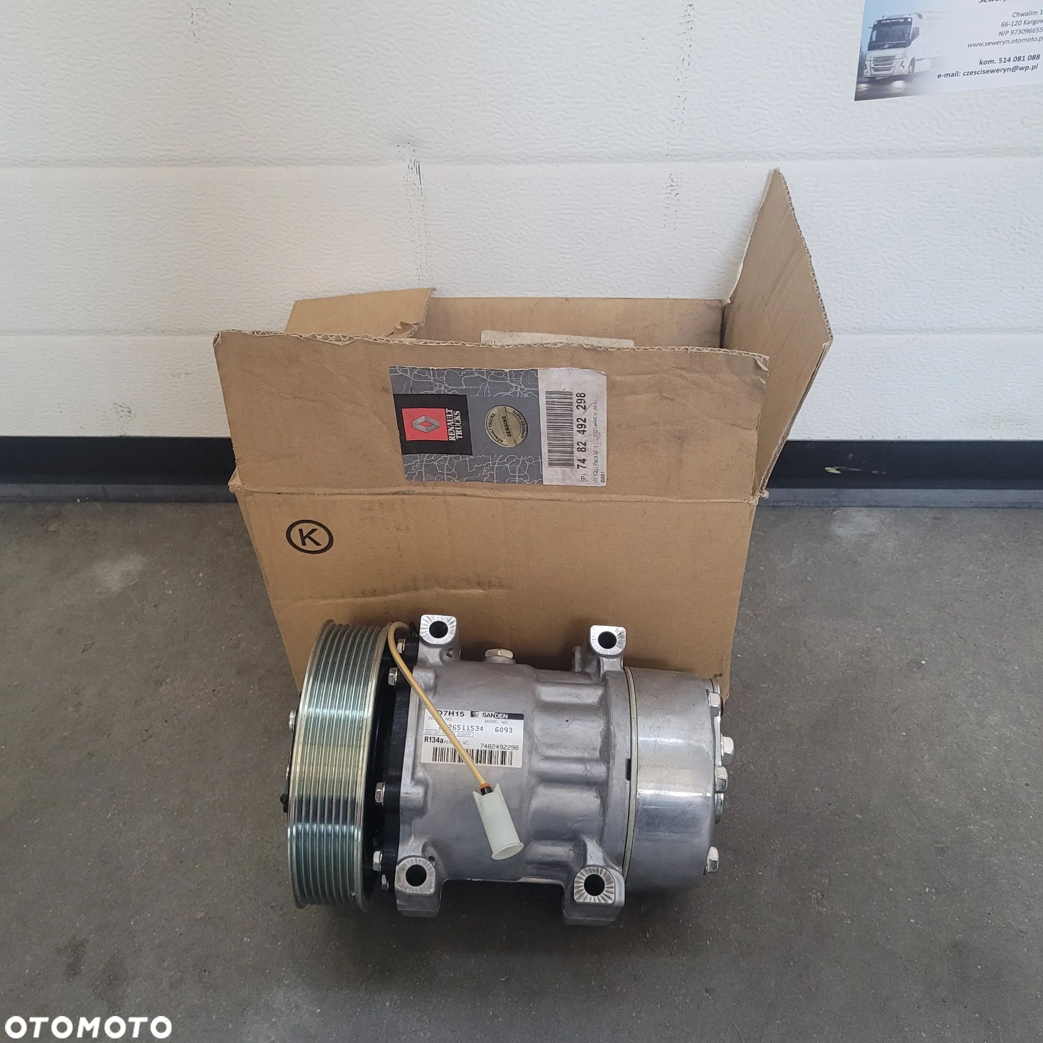 POMPA KLIMATYZACJI RENAULT RANGE T GAMA ORYGINAŁ NOWA CHWALIM116 7482492298 - 1