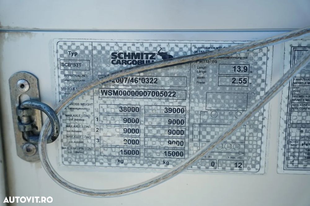 Schmitz Cargobull / CORTINĂ / STANDARD / AXE SCHMITZ - 30
