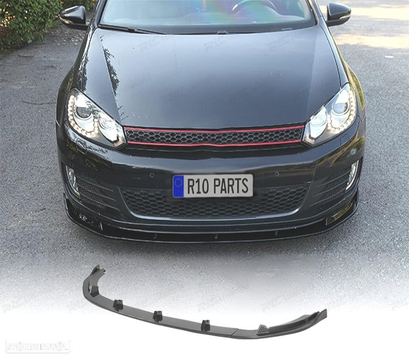 SPOILER LIP VOLKSWAGEN VW GOLF 6 08-12 PRETO BRILHANTE - 1