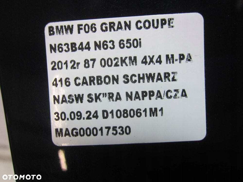 BMW F06 DRZWI PRAWY PRZÓD PRAWE PRZEDNIE 416 CARBON SCHWARZ 41517294992 - 11