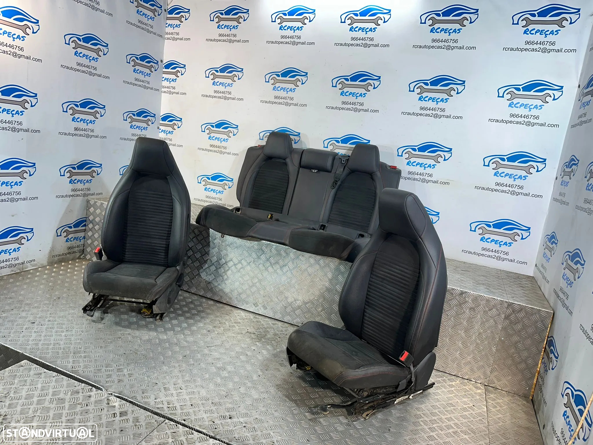 .Conjunto Bancos Pele Alcantra Frente Frontais Tras Traseiros Originais AMG Mercedes-Benz Classe A W176 2013–2018 - 10