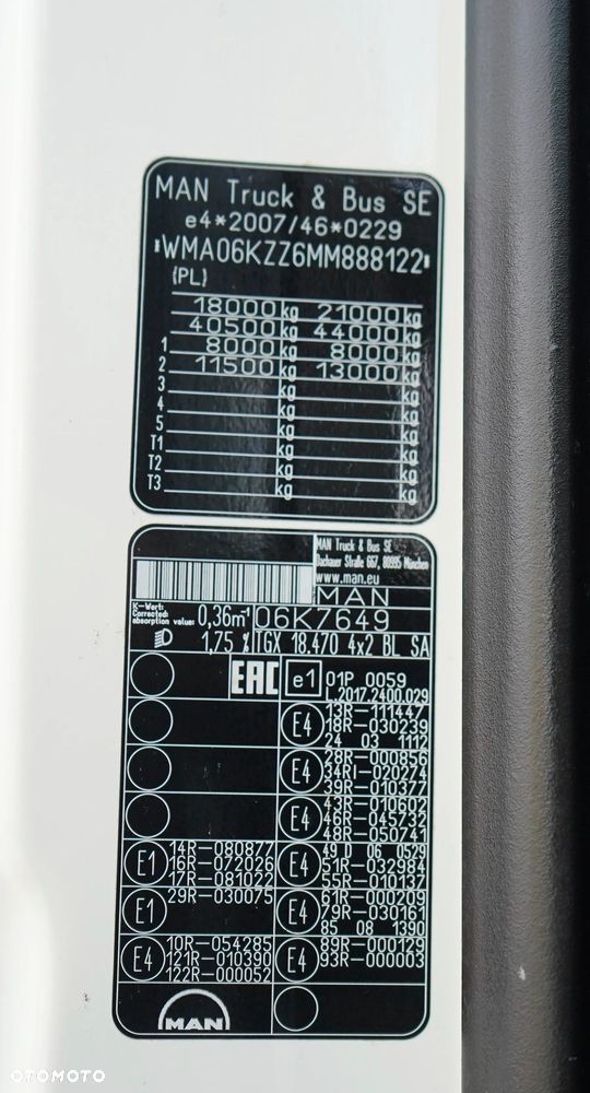 MAN / TGX / 18.470 / EURO 6 / GX / ACC / RETARDER - 12