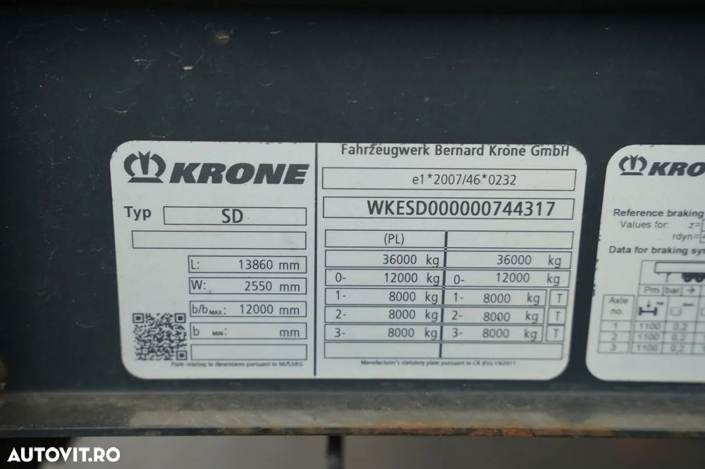 Krone CORTINĂ / MEGA / ACOPERIȘ RIDICAT / AXĂ RIDICATĂ / - 31
