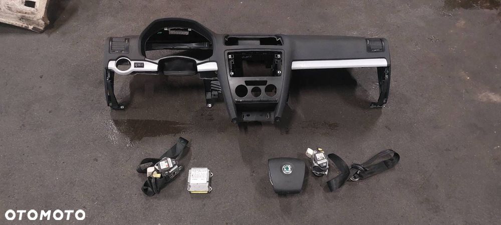 ZESTAW AIRBAG POSTRZAŁOWY SKODA OCTAVIA II 1Z0880201N 1K0909605K - 1