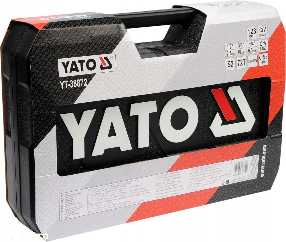 YATO ZESTAW 1/2" 1/4" 3/8" KLUCZE NASADOWE PŁASKIE BITY TORX NASADKI 128el - 5
