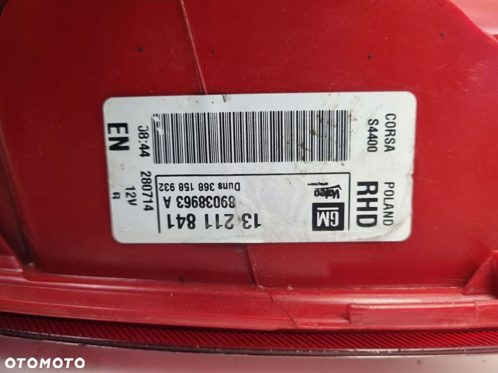 LAMPA PRAWA OPEL CORSA D 3D HTB 06-14r TYLNIA TYLNA prawy tył 13211841 - 2