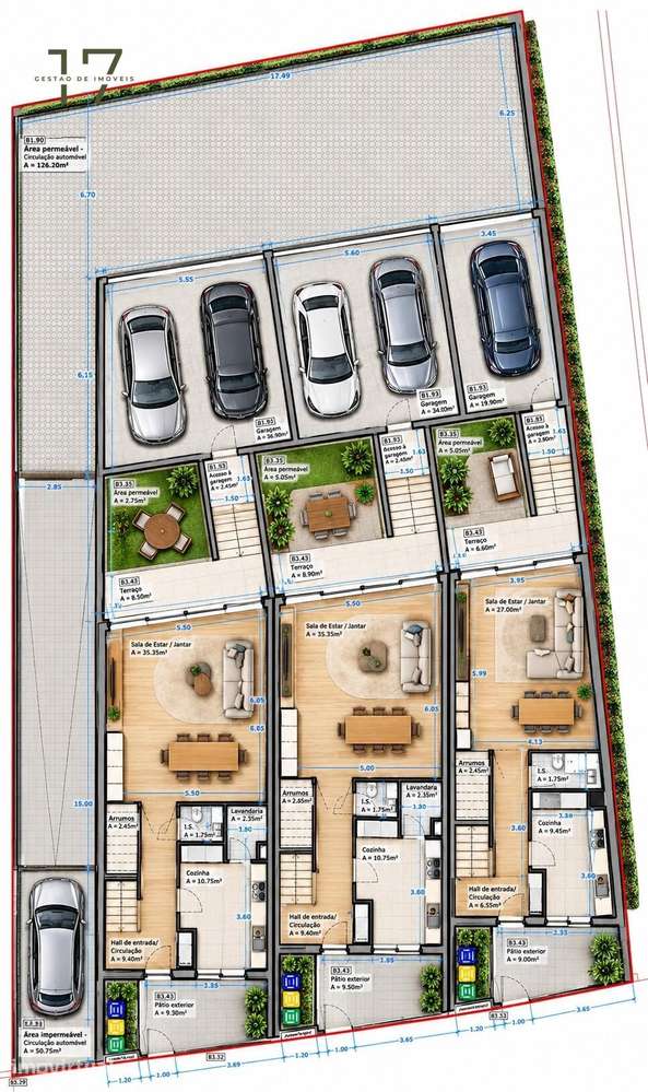 TERRENO COM PROJETO APROVADO PARA 3 MORADIAS - MOREIRA DA MAIA - Grande imagem: 4/6