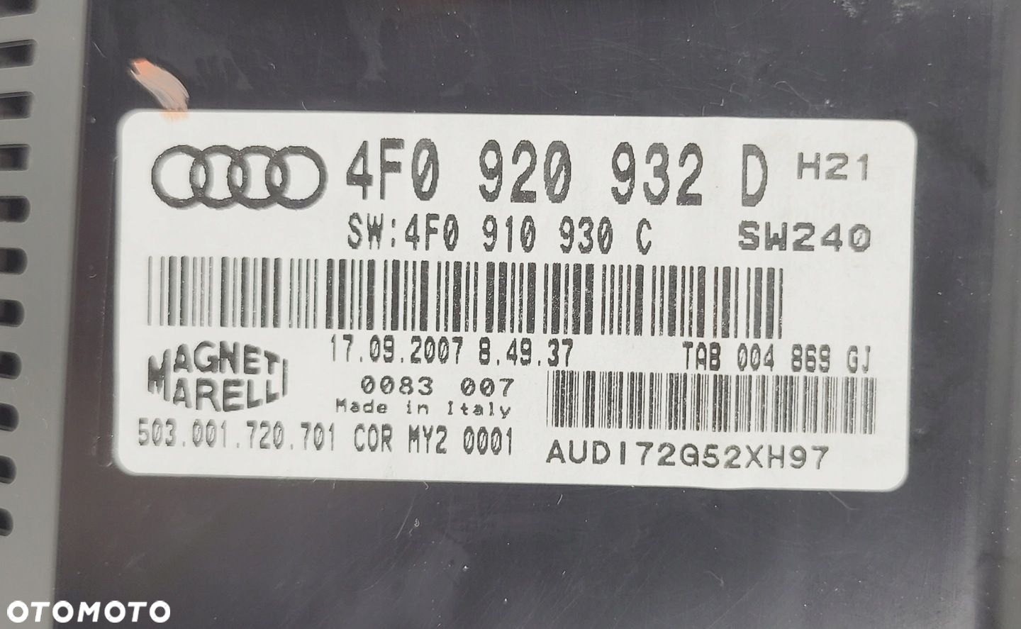 AUDI A6 C6 LICZNIK KOLOROWY ZEGAR ZEGARY 3.0 TDI ACC RADAR 4F0920932D - 7