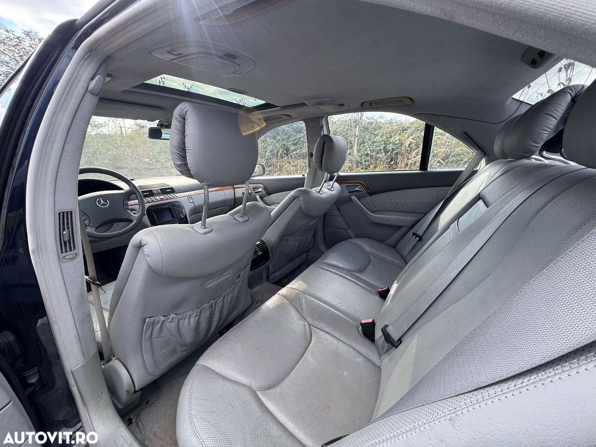 Dezmembrări Mercedes S600 S400 cdi om628 v8 w220 CL600 e215  CL500 1999 2000 2001 V12 M137 bobina Abc suspensie hidraulică plafon alcantara crem cu trapă pentru varianta lungă - 7