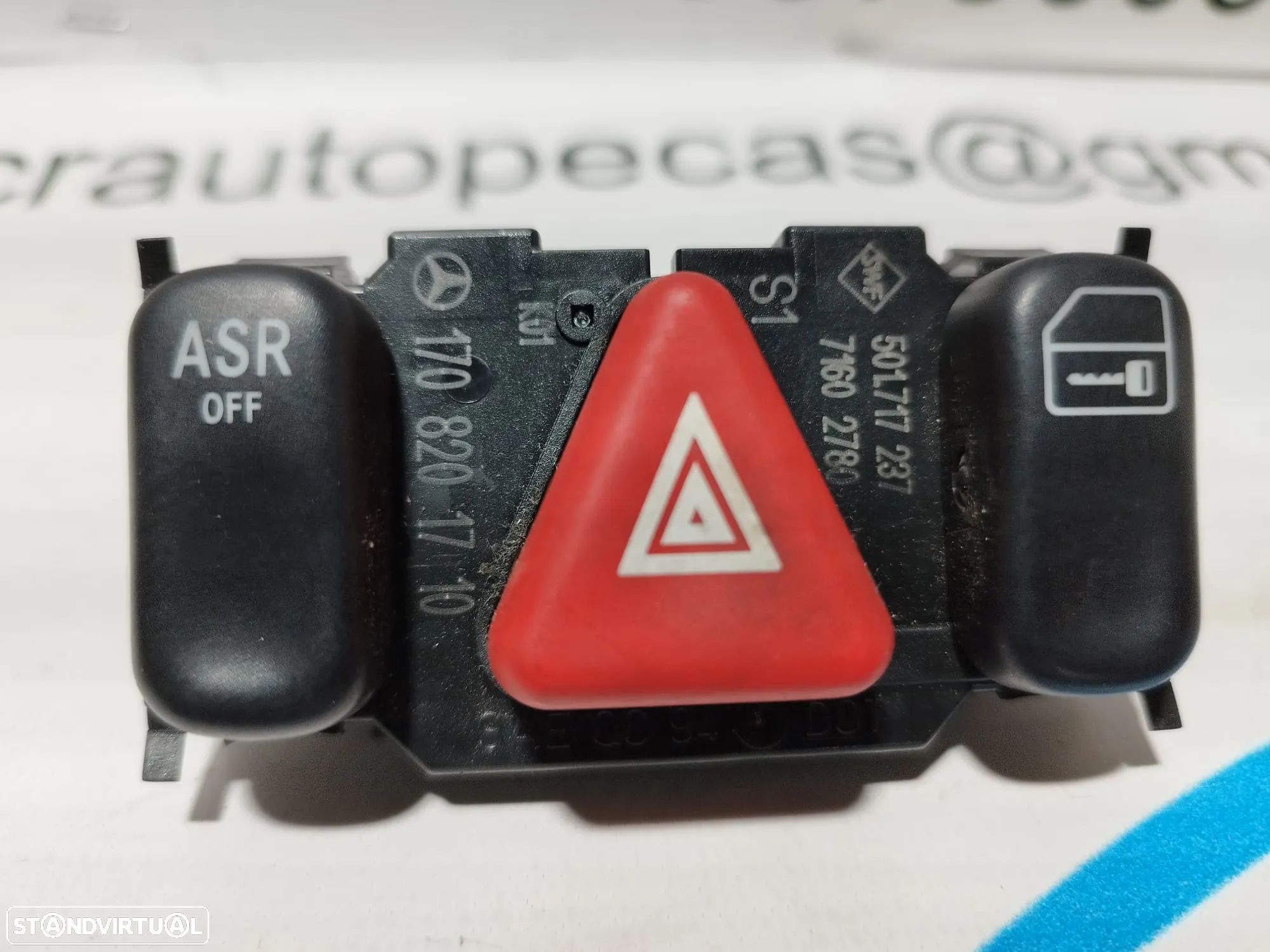 MODULO SWITCH BOTÃO QUATRO 4 PISCAS ASR TRANCAR /DESTRANCAR MERCEDES SLK R170 1708201710 - 1