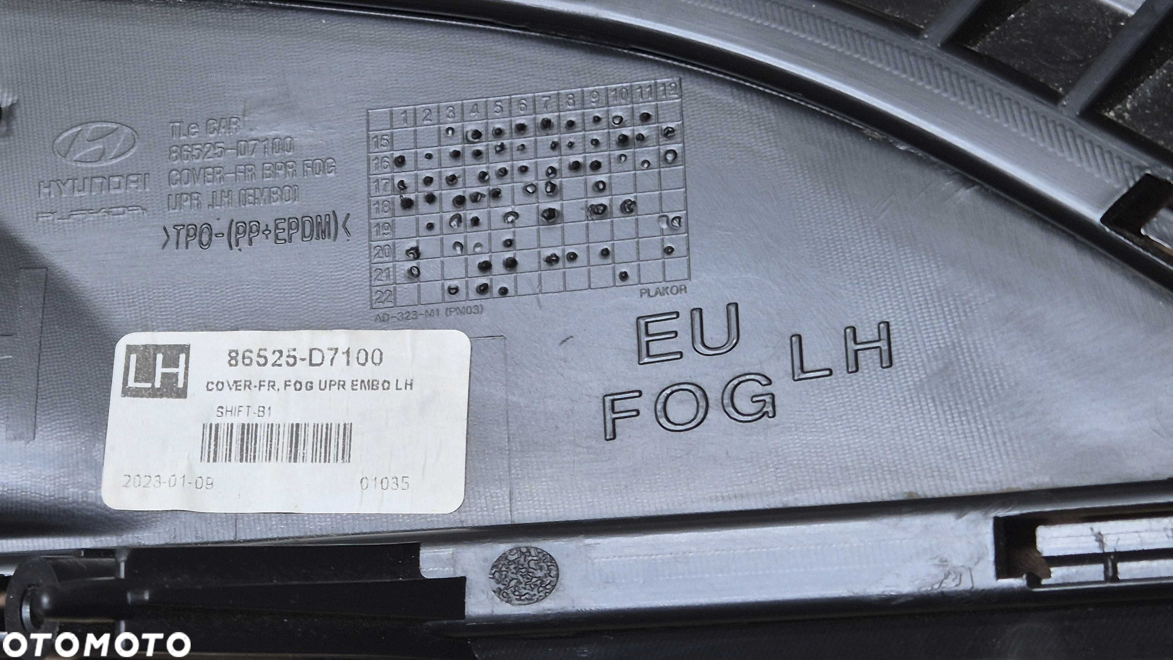 Kratka zderzaka Ramka halogenu LEWA Hyundai Tucson III OE 86525-D7100 - 8