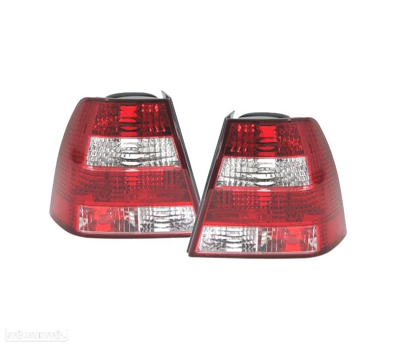 FAROLINS TRASEIROS VOLKSWAGEN VW BORA 98-05 VERMELHO BRANCO CRISTAL - 2
