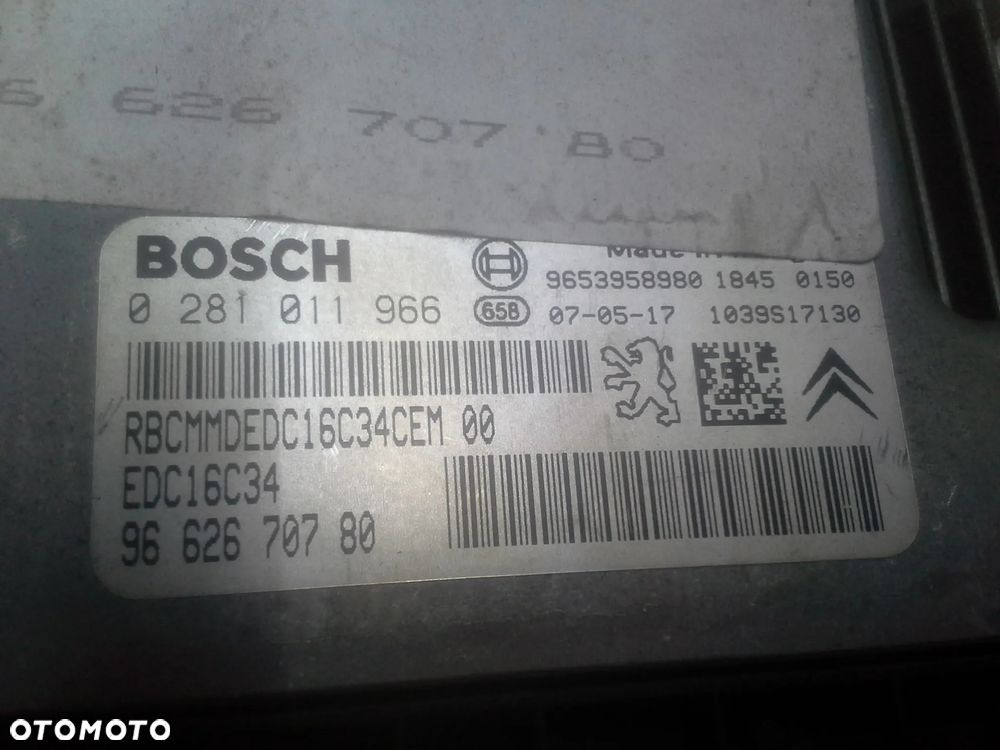 Citroen C4 1.6 HDi zestaw startowy komputer 0281011966 BSI BSM stacyjka klucze - 3