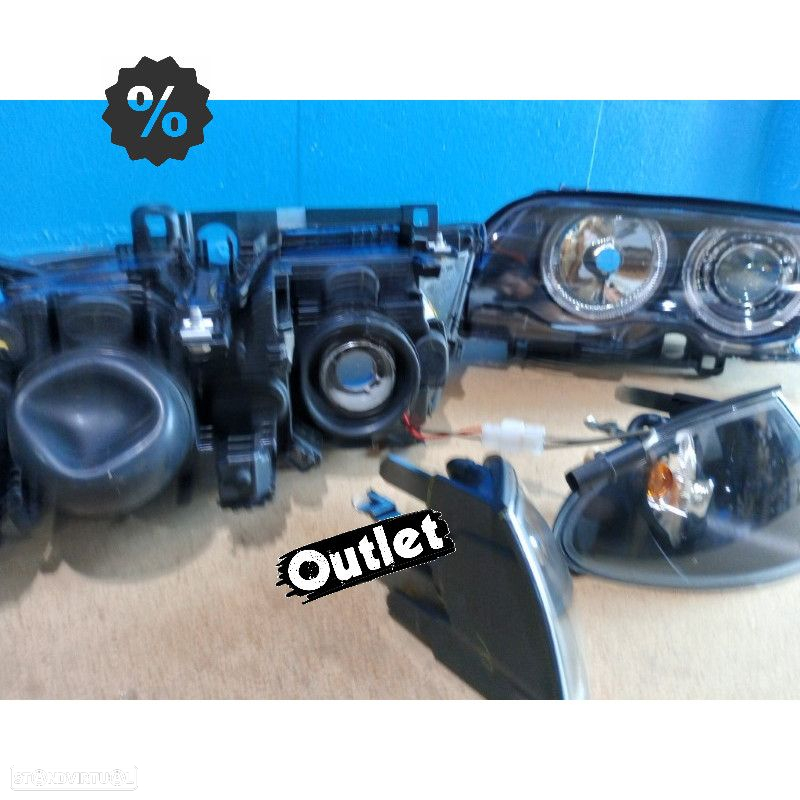R011321C2 FARÓIS ANGEL EYES BMW E46 98-01 BLACK PRETO - 3
