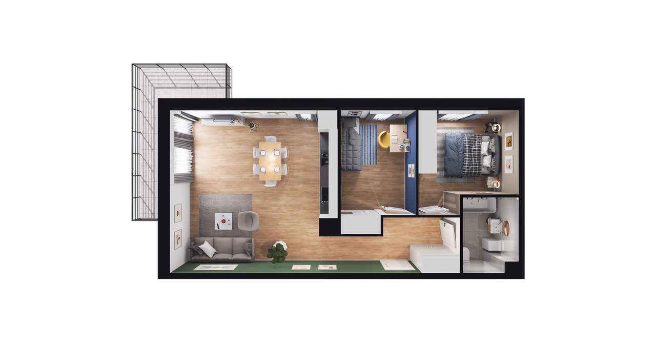 3-pokojowe mieszkanie 60m2 + balkon Bez Prowizji - Pełny obrazek: 2/14