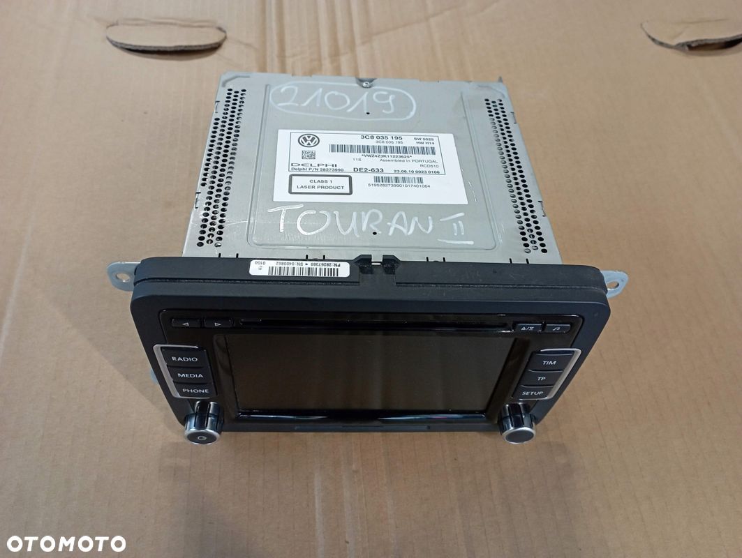 VW TOURAN II 2 RADIO EKRAN WYŚWIETLACZ 3C8035195 - 1
