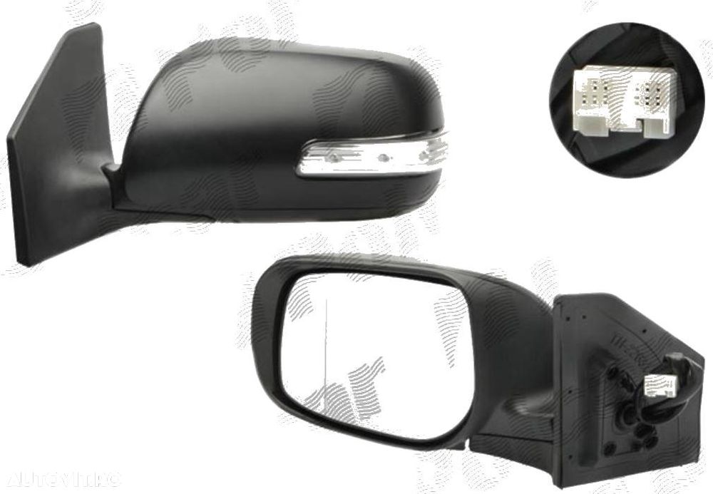Oglinda exterioara Toyota Avensis (T25) 07.2006-10.2008 stanga/dreapta Crom Asferica Electrica Cu Incalzire 8790605170, carcasa grunduita, cu semnalizare - 1