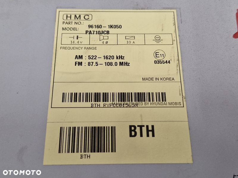 HYUNDAI IX20 RADIOODTWARZACZ CD 96160-1K050 - 7