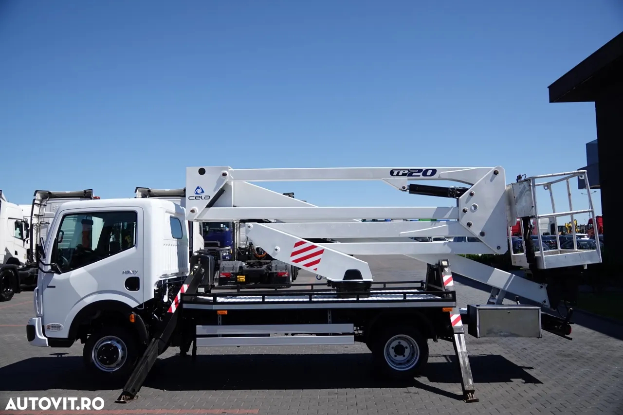 Renault MAXITY 110 DXI / ELEVATOR 20 METRI / ELEVATOR CU CULBIE TP20 / COȘ PENTRU 2 PERSOANE - 250 KG / 42.000 KM / CONTRACT POST-SERVICE - 9