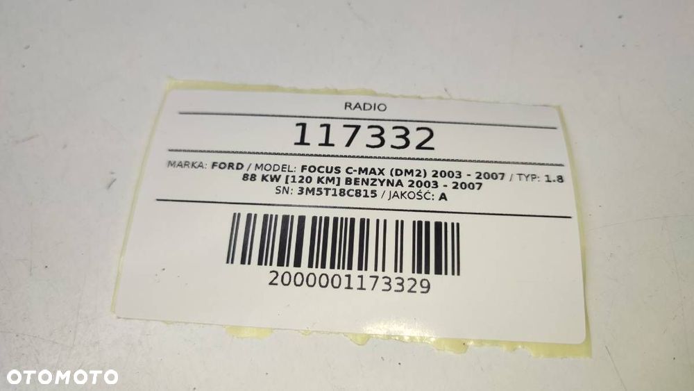 RADIO ODTWARZACZ CD FORD FOCUS C-MAX I 3M5T-18C815-HG - 7