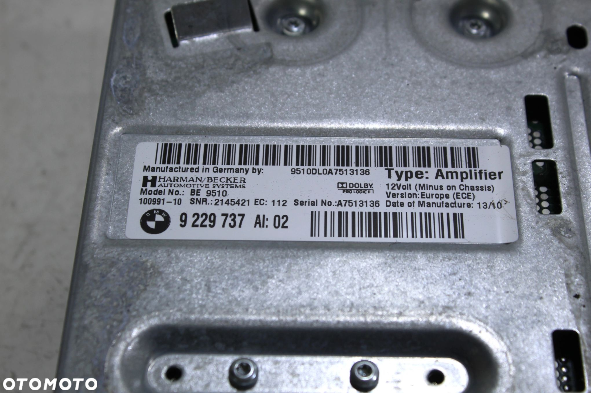 WZMACNIACZ HIF I HARMAN BECKER BMW F10 F11 9229737 - 3