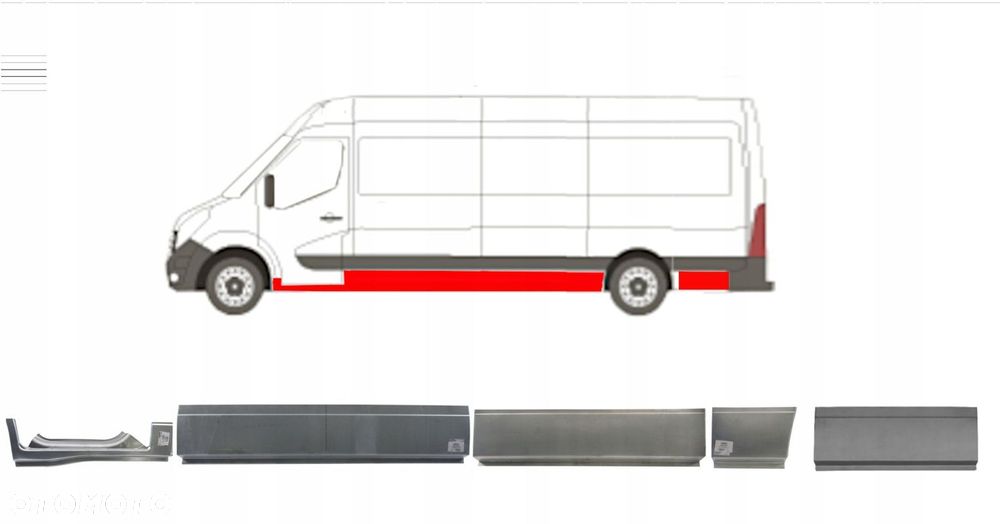 Zestaw Progów / progi Renault Master 10-24 wersja L4 ZESTAW ! Lewa strona ! - 1