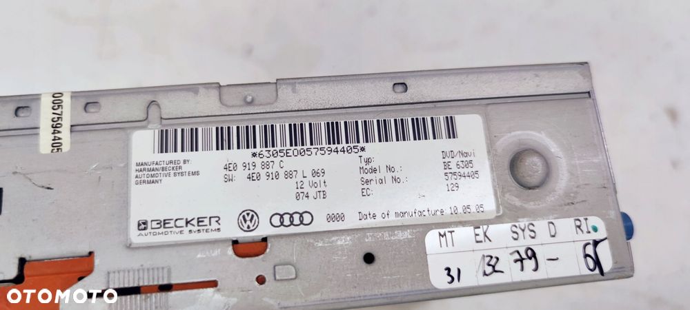 CZYTNIK DVD AUDI A3 A4 A5 Q5 A6 A8 4E0919887C 887L - 4