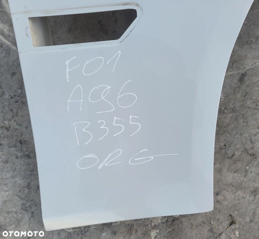 BŁOTNIK PRAWY PRZÓD PRZEDNI BMW F01 F02 F04 A96 MINERALWHITE B355 ORG LAKIER - 2