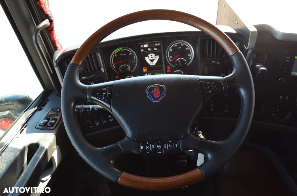 Scania R 520 / V8 / 6x2 PUSHER / SIODŁO PNEUMATYCZNIE REGULOWANE / TOPLINE / FULL AIR / SKÓRA / KLIMA P. / LED / ACC / WAGA / 5628 - 27