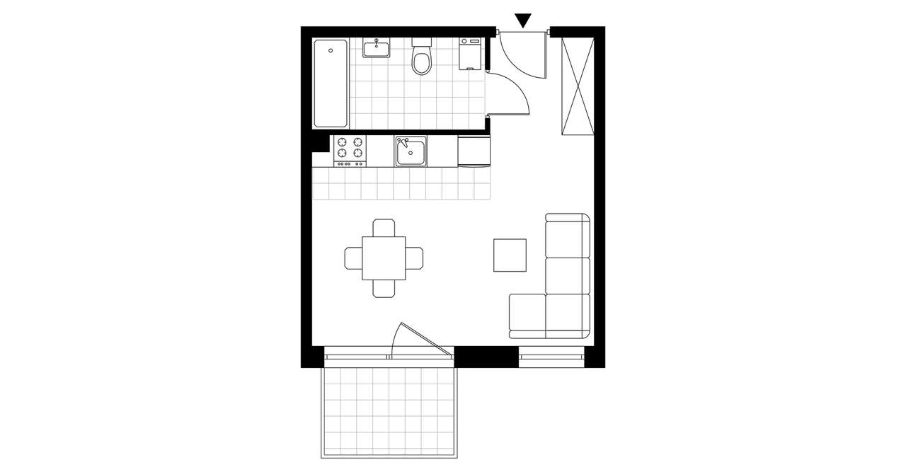 1-pokojowe mieszkanie 28m2 + balkon Bez Prowizji - Pełny obrazek: 3/7