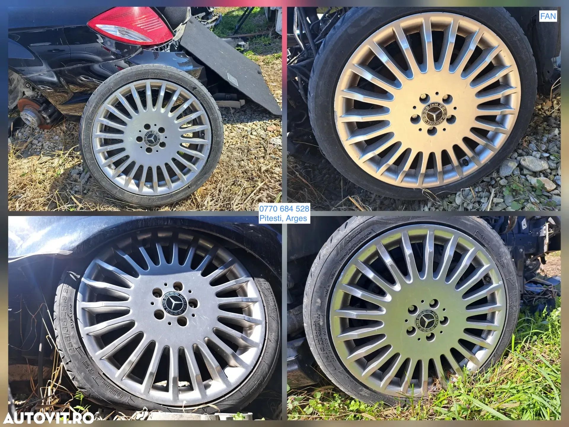 Set Jante Roti BBS originale Mercedes CL W216 S-class W221 8.5Jx19H2 ET43 255/35/ZR19 Style 22 Spoke - 1