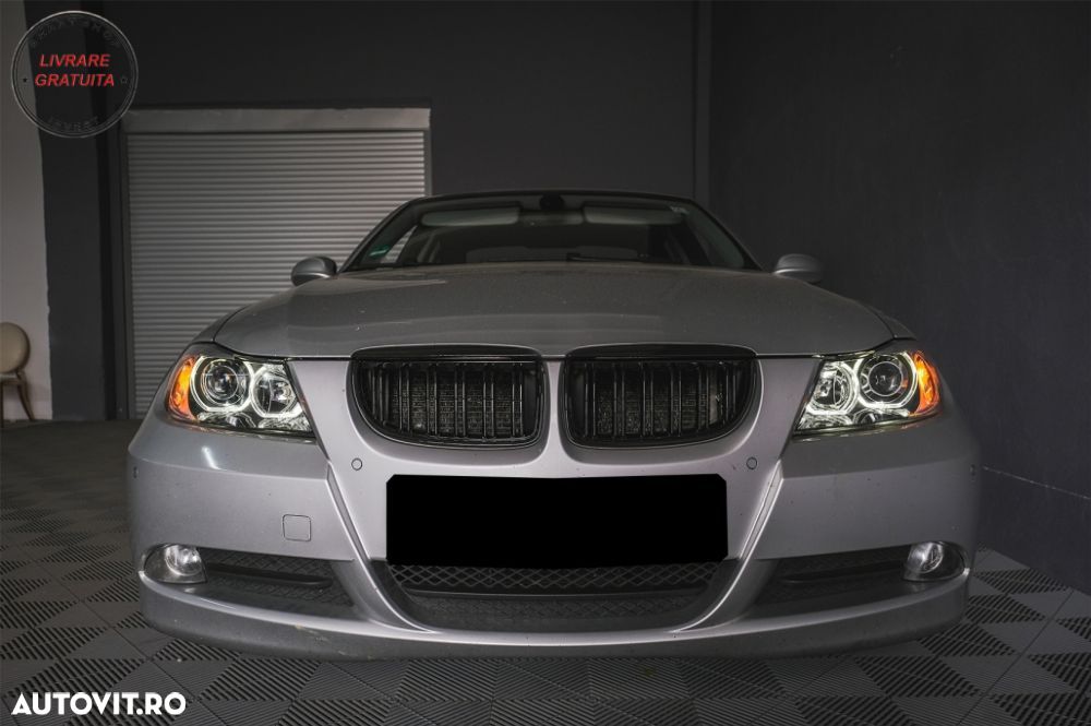 Faruri Angel Eyes BMW Seria 3 E90 Sedan E91 Touring (03.2005-2011) Negru- livrare gratuita - 14
