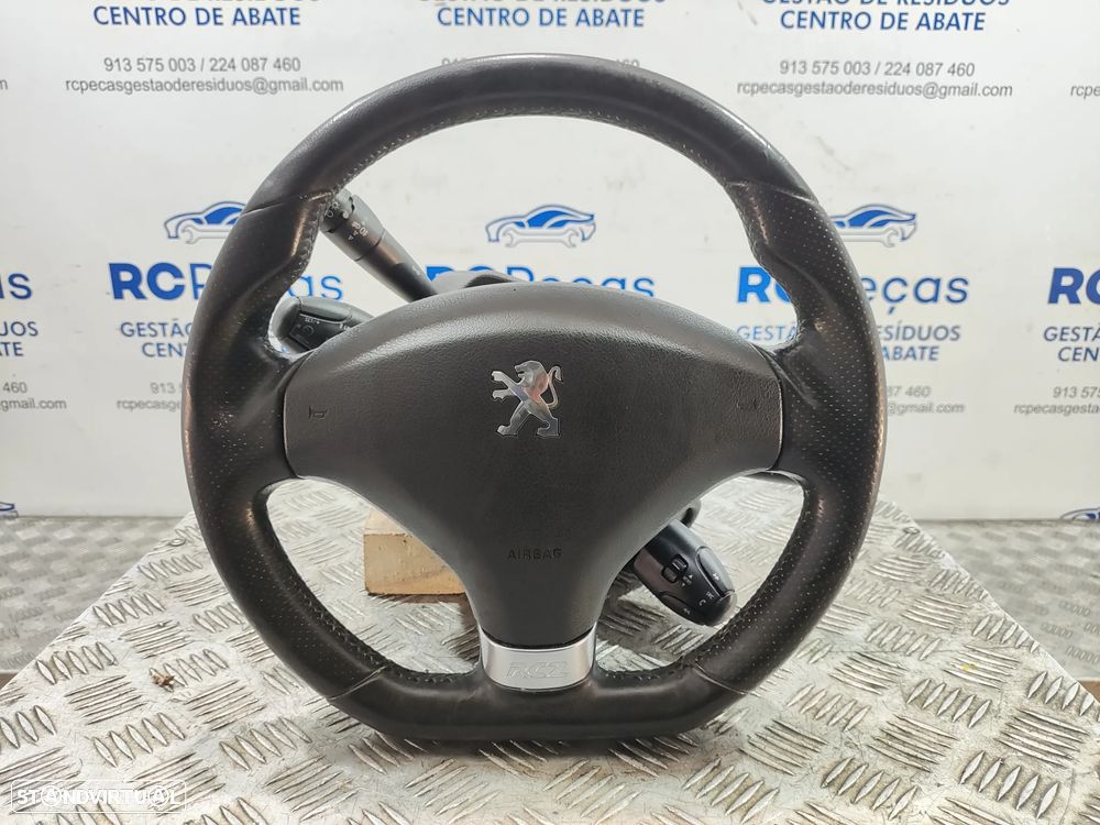 Volante completo Flat Bottom em pele perfurada Original Peugeot RCZ - 1