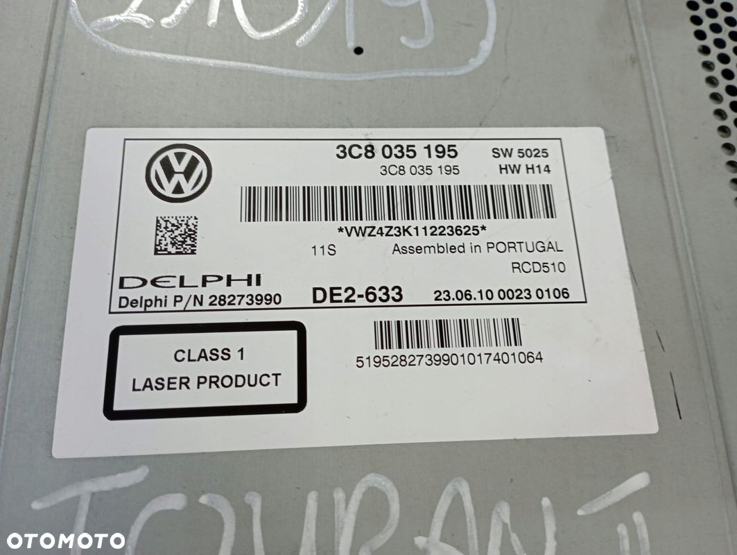 VW TOURAN II 2 RADIO EKRAN WYŚWIETLACZ 3C8035195 - 2