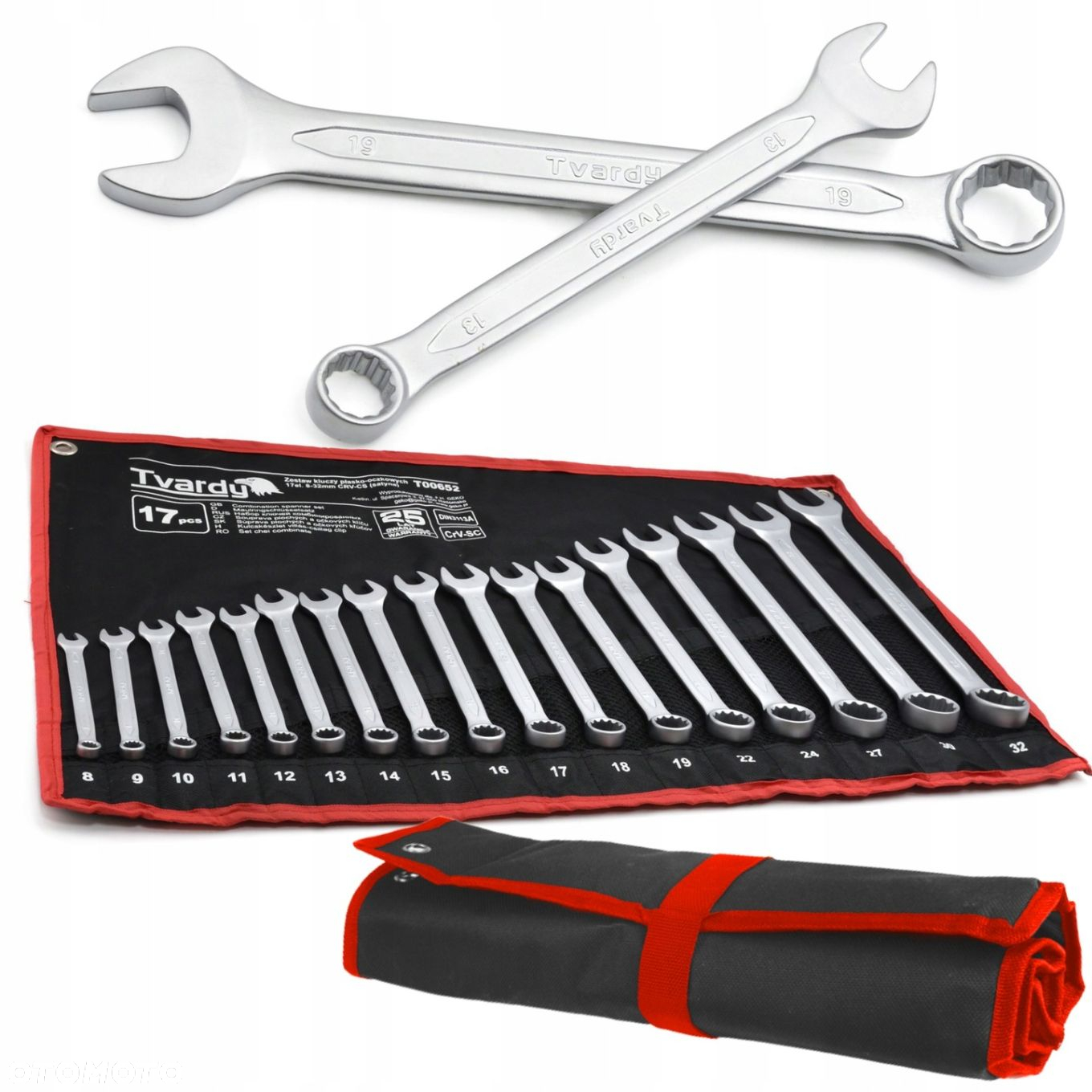 ZESTAW KLUCZY 17.EL PŁASKO-OCZKOWYCH 8-32MM KLUCZE PŁASKO-OCZKOWE T00652 - 12