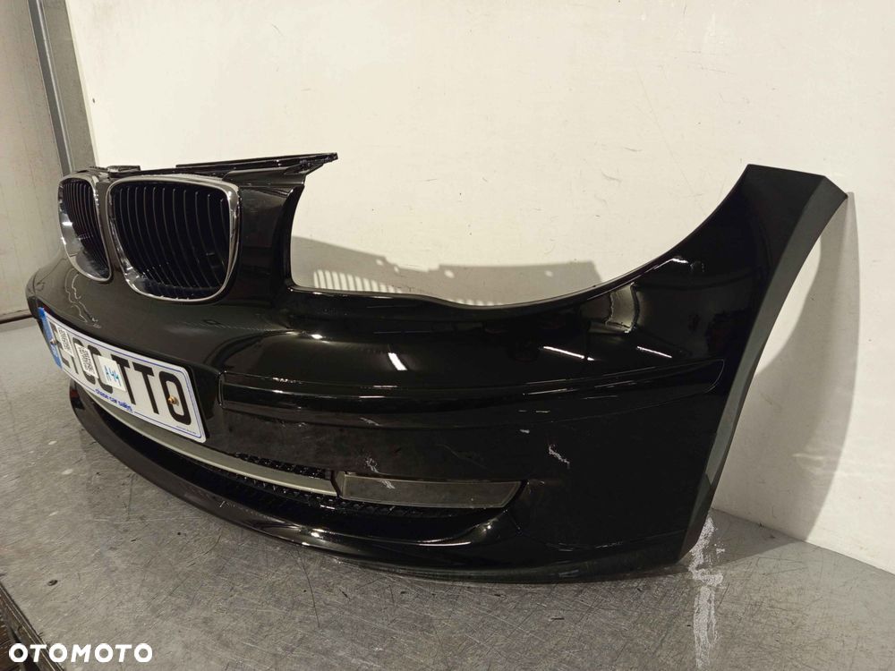 + ZDERZAK PRZÓD PRZEDNI BMW E87 SERIA 1 LIFT FL SCHWARZ 2 II CZARNY HALOGENY - 3