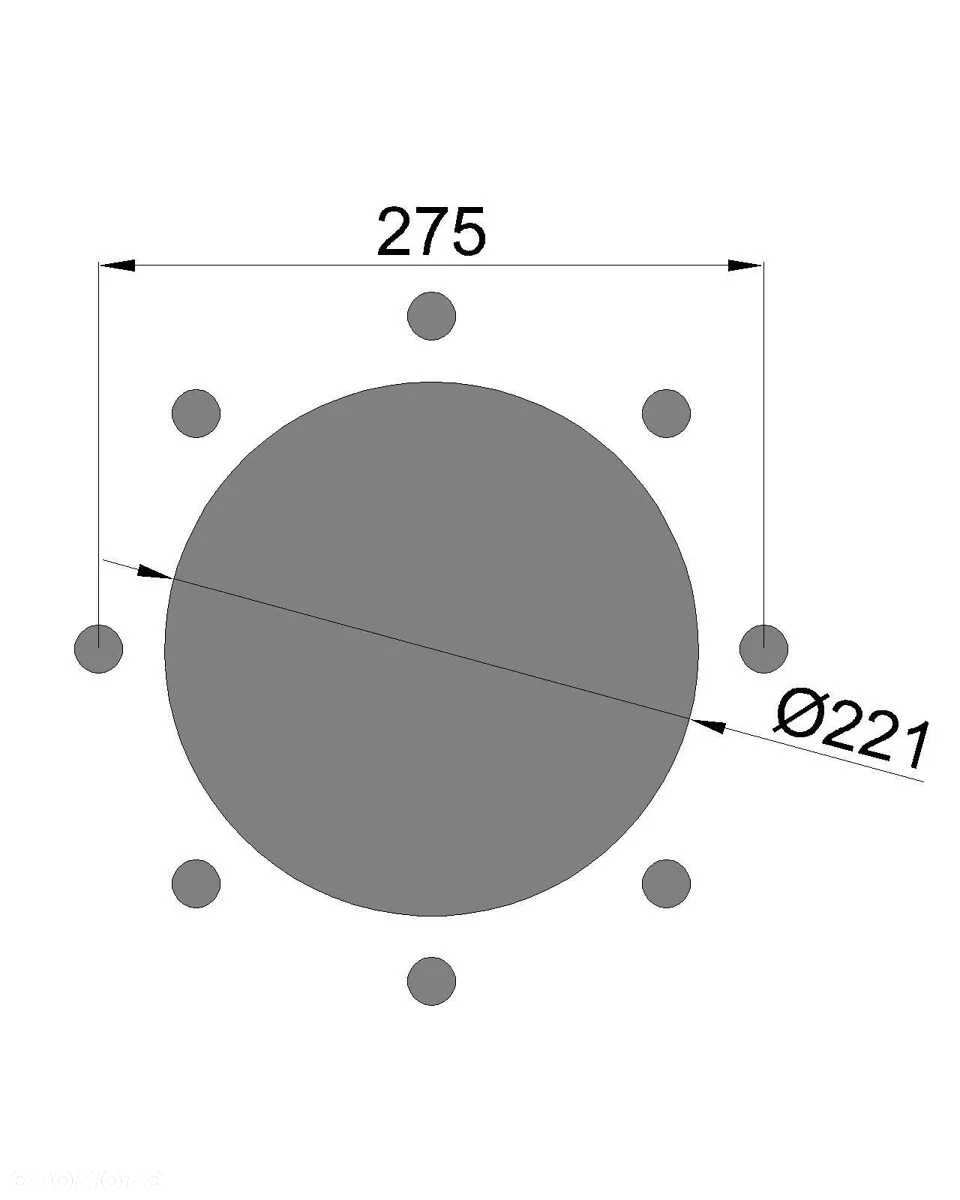 FELGA KOŁA PRZYCZEPA 9,00x22.5 8x275 / 221 / ET0 8 OTWORÓW - 6